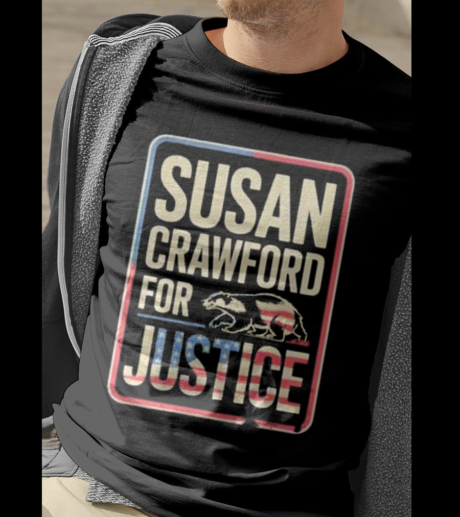 Susan Crawford For Justice Bear Flag Wisconsin 2025 T-Shirt