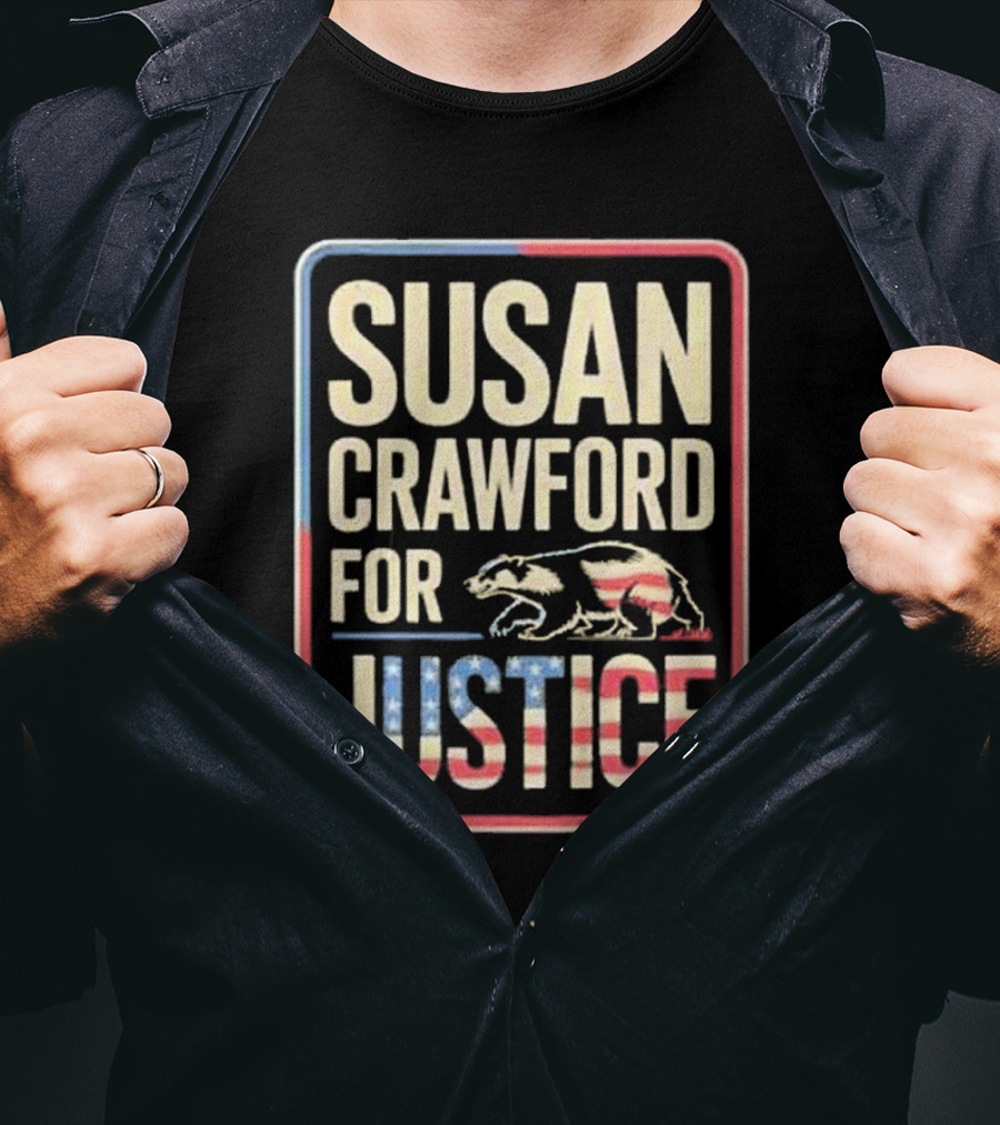 Susan Crawford For Justice Bear Flag Wisconsin 2025 T-Shirt
