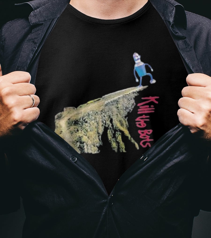 Tari Is For Humans Kill The Bots Robot On Cliff Edge T-Shirt