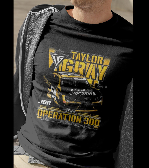 Taylor Gray Joe Gibbs Racing JGR Operation 300 SOC Aaron Vaughn Tribute T-Shirt