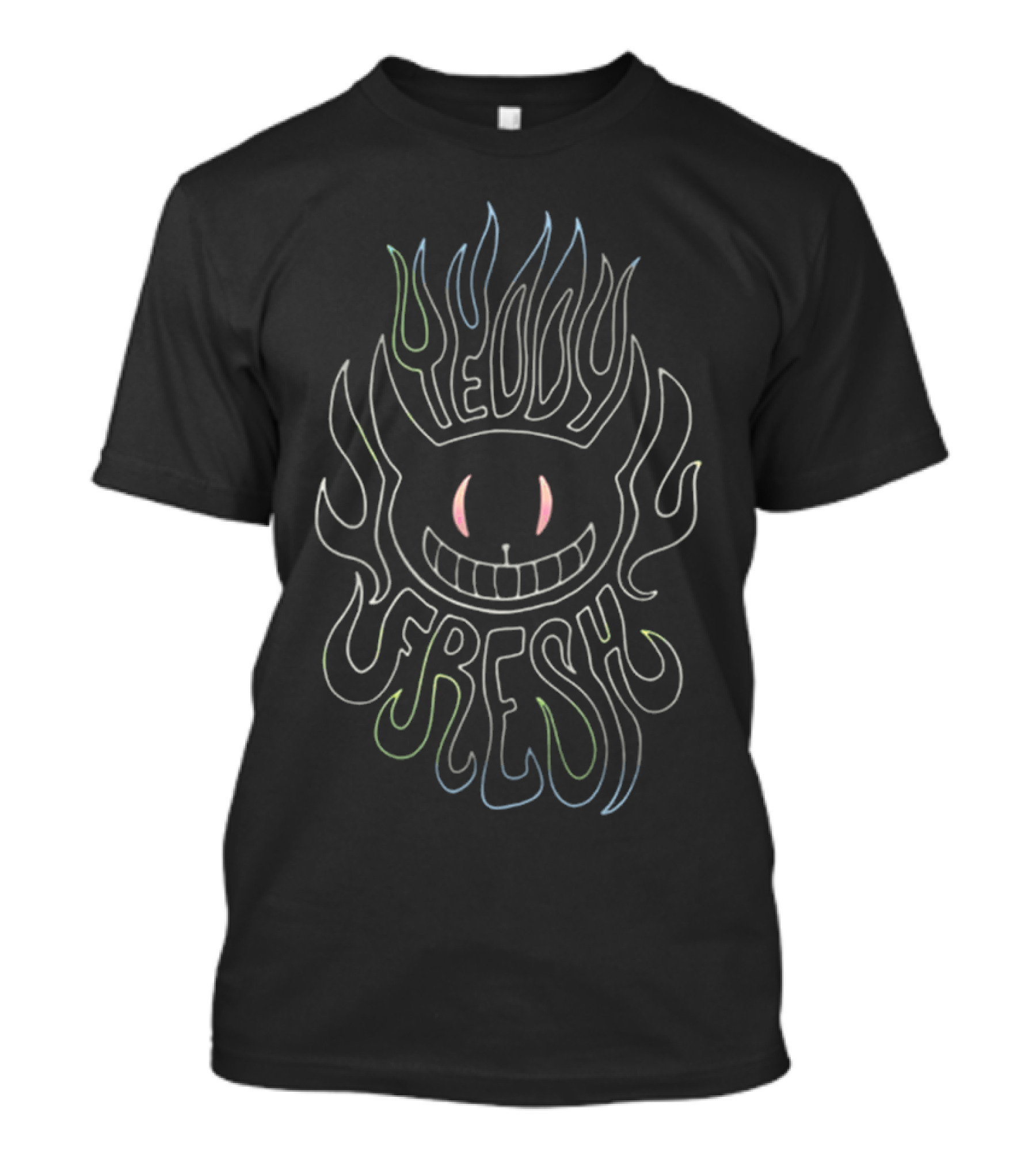 Teddy Fresh Flamin’ Hot Alien Smiling Flame Creature T-Shirt