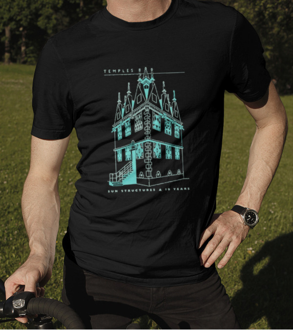 Temple Sun Structure Blueprint Isometric 2025 T-Shirt