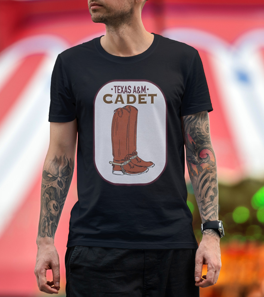 Texas A&M Cadet Brown Boots Emblem T-Shirt