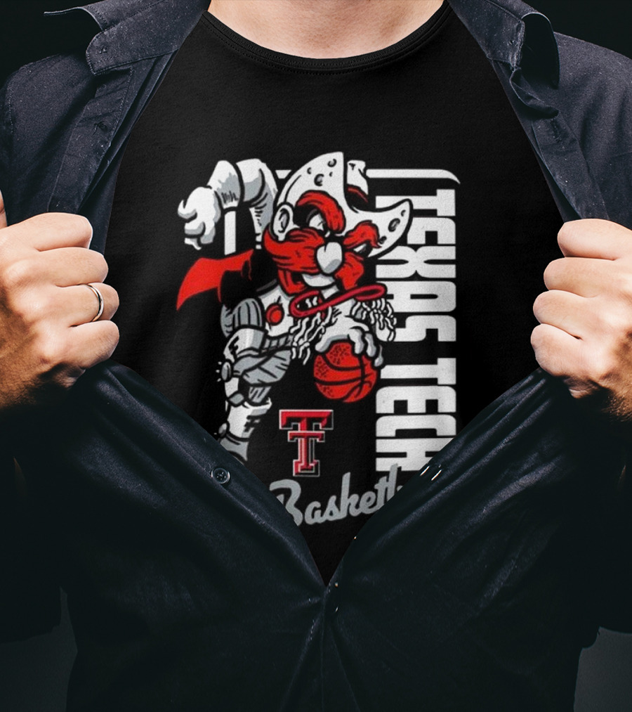 Texas Tech Red Raiders Basketball Mascot Dunk 2025 T-Shirt
