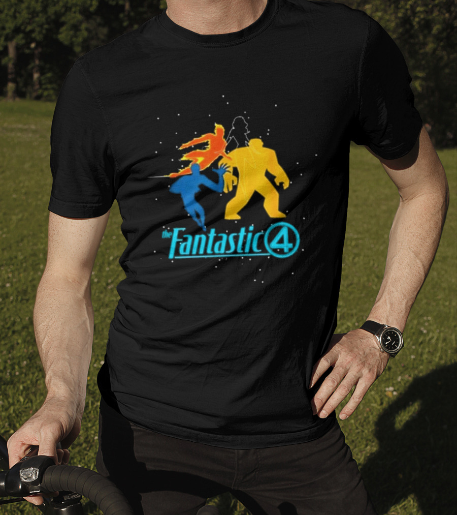 Fantastic Four Team Explosive Silhouette Action T-Shirt