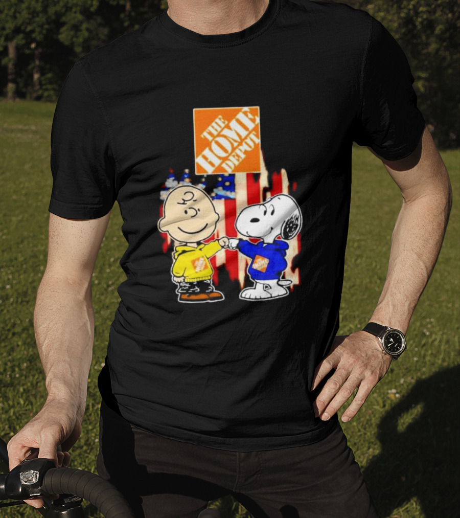 The Home Depot Charlie Brown Snoopy American Flag T-Shirt