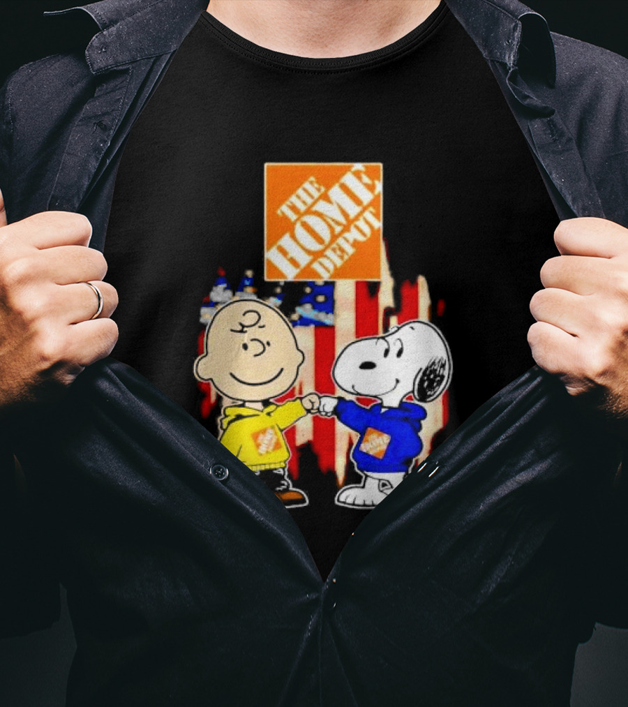 The Home Depot Charlie Brown Snoopy American Flag T-Shirt