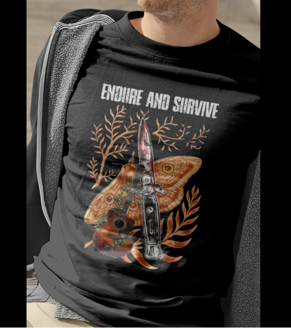 The Last Of Us Endure And Survive Moth Knife And Guitar T-Shirt
