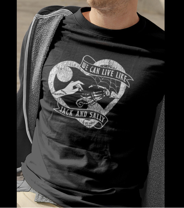 The Lost Bros We Can Live Like Jack And Sally Heart Moon Spiral Hill Web T-Shirt