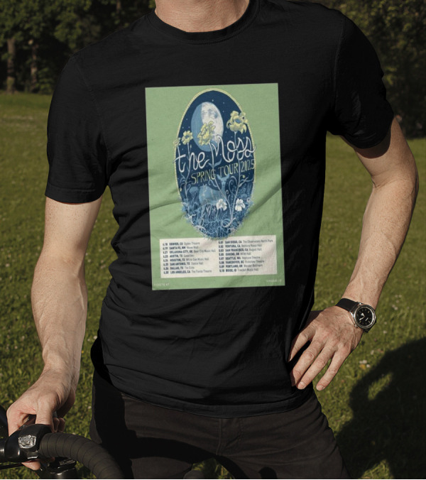 The Moss Spring Tour 2025 Concert Dates And Venues With Floral And Moon Design T-Shirt