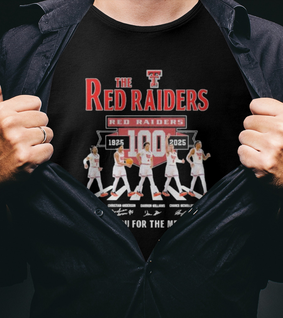The Red Raiders Abbey Road 100 Years 1925 2025 Thank You For The Memories T-Shirt