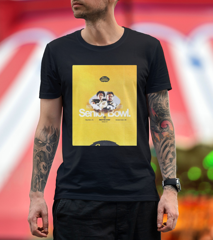 Reese's Senior Bowl Yahya Black Sebastian Castro 2025 Network Texas Tech Football February 1 T-Shirt