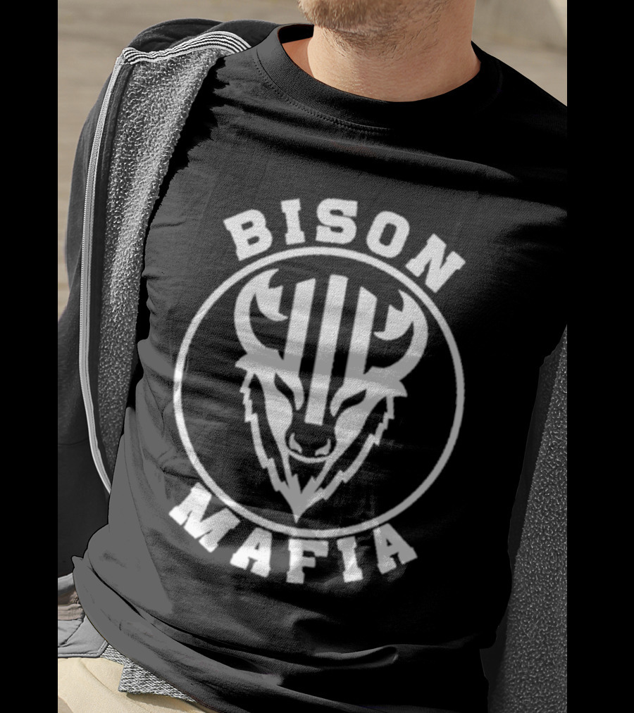 Bison Mafia Upstairs Pub Bold Design T-Shirt