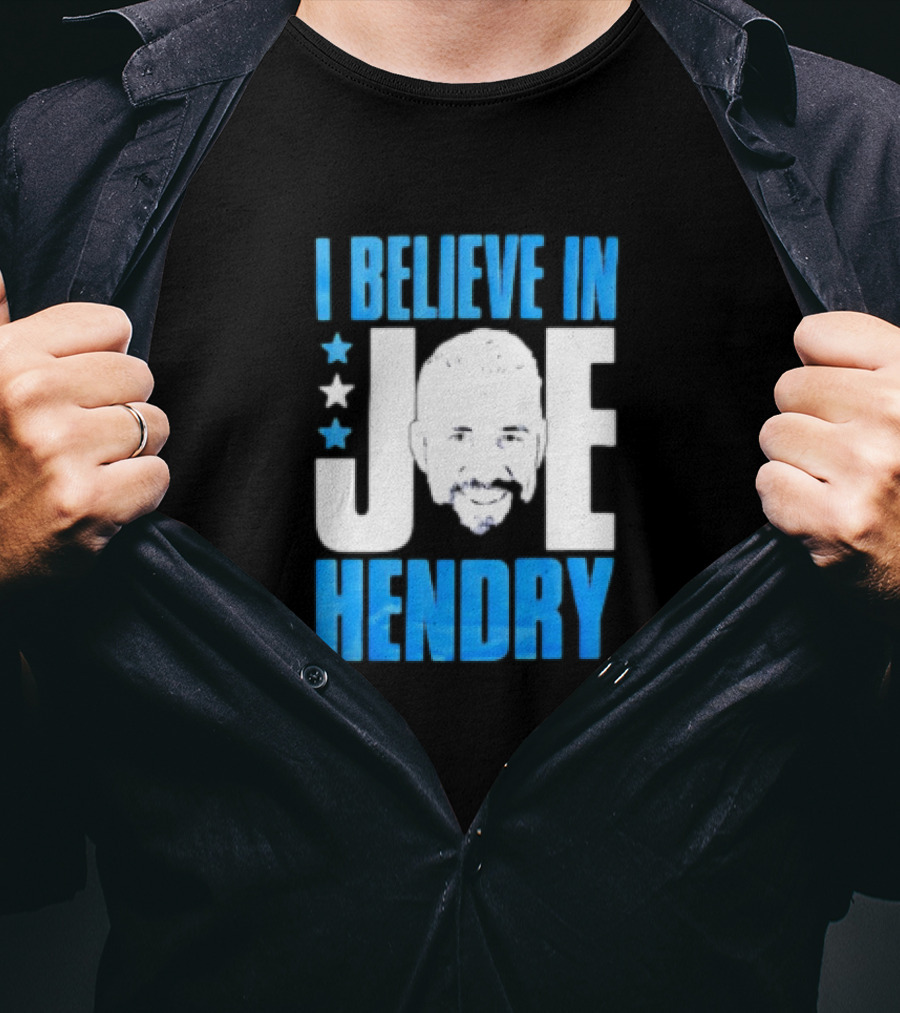 TNA I Believe In Joe Hendry Blue Text And Stars T-Shirt