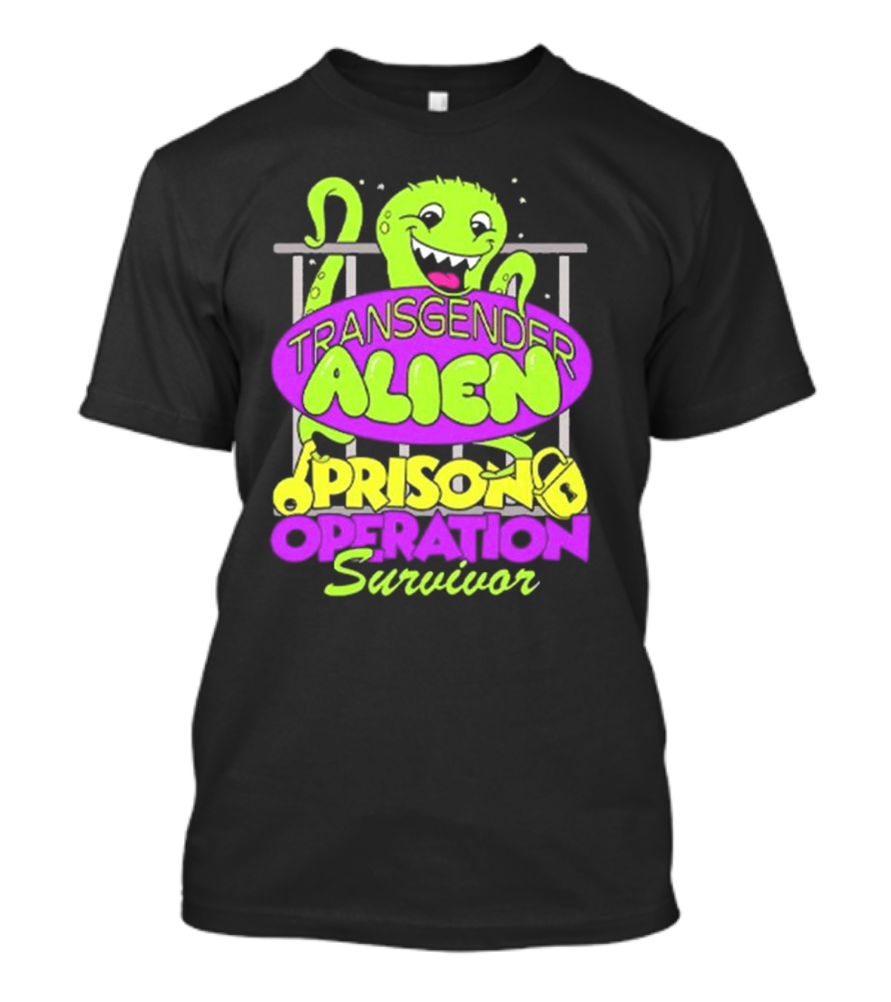 Transgender Alien Prison Operation Survivor Monster With Bars T-Shirt