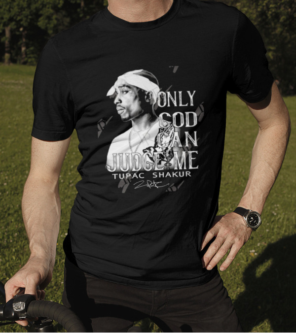Tupac Shakur Only God Can Judge Me Signature Bandana Tribute T-Shirt