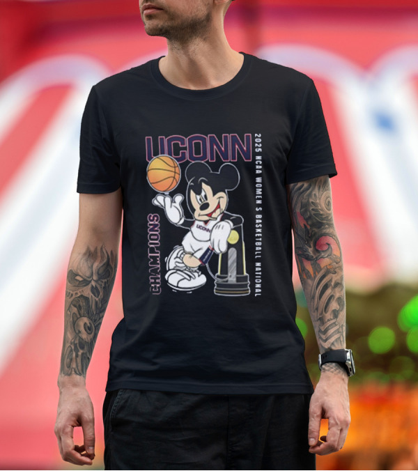 Premium T-Shirt: UConn Huskies Mickey Mouse 2025 NCAA Women's Basketball National Champions T-Shirt UConn Huskies Mickey Mouse 2025 NCAA Women's Basketball National Champions T-Shirt