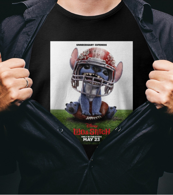 Unnecessary Cuteness Disney Lilo And Stitch Only In Theaters May 23 Football Helmet T-Shirt