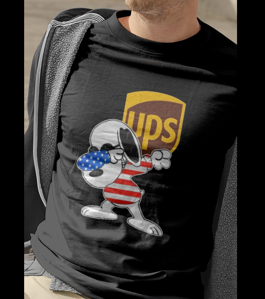 UPS Snoopy Dabbing American Flag Style T-Shirt