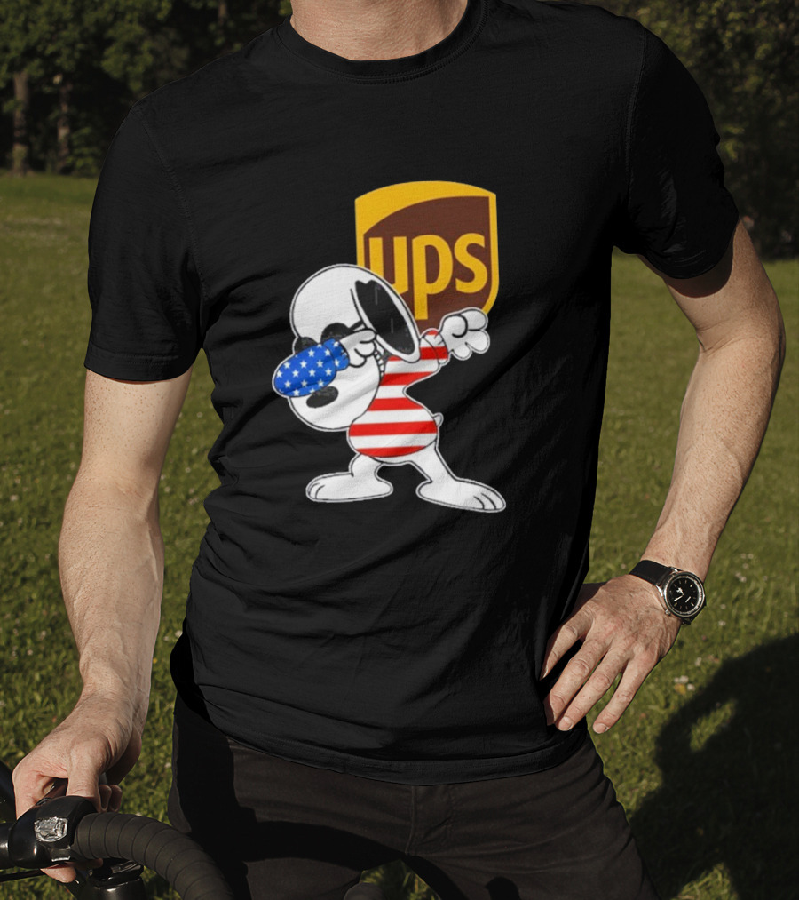 UPS Snoopy Dabbing American Flag Style T-Shirt