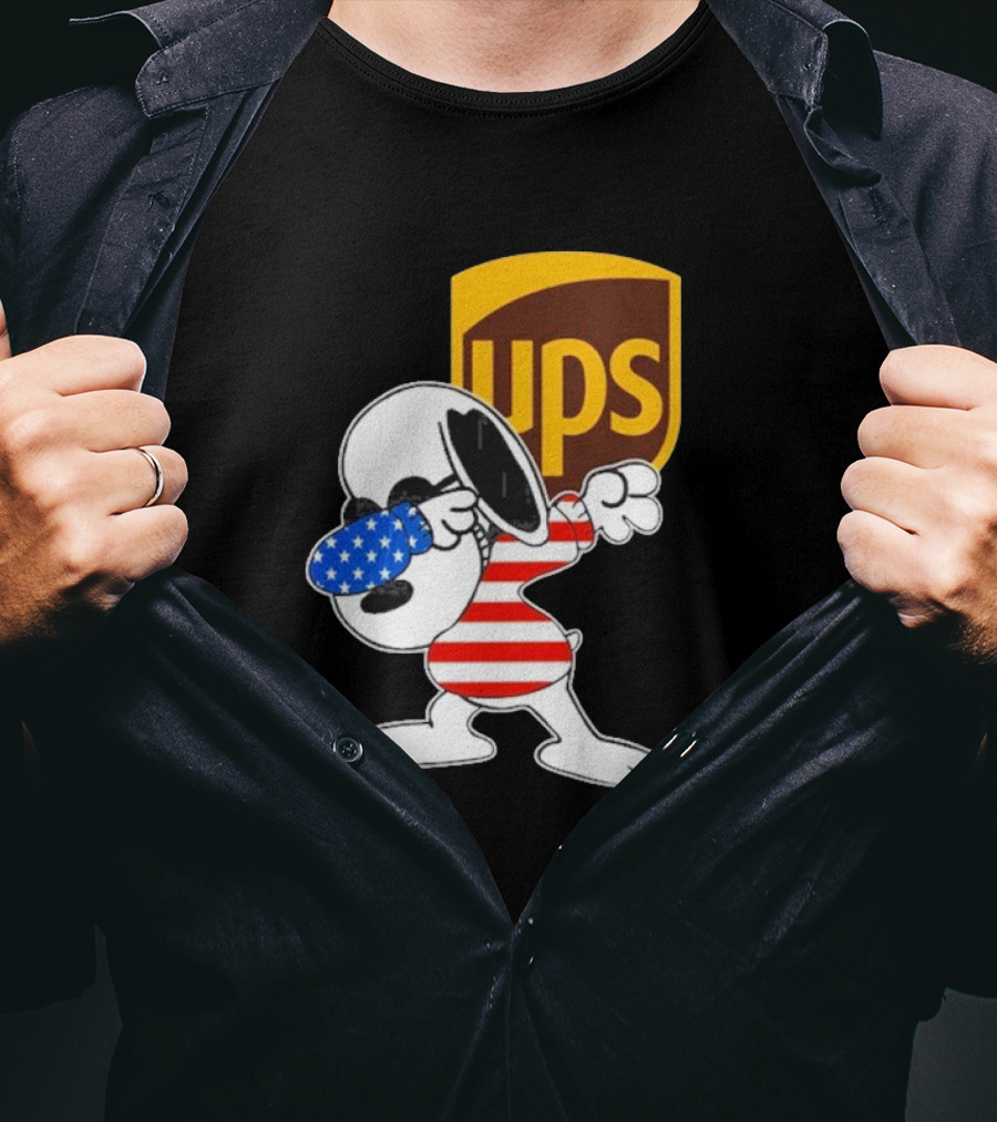 UPS Snoopy Dabbing American Flag Style T-Shirt