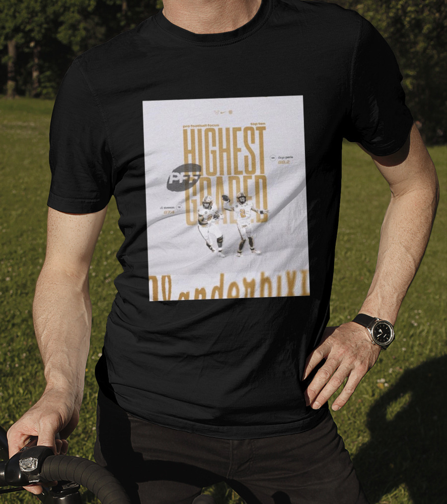 Vanderbilt PFF Top Ten Highest Graded Eli Stowers Diego Pavia T-Shirt