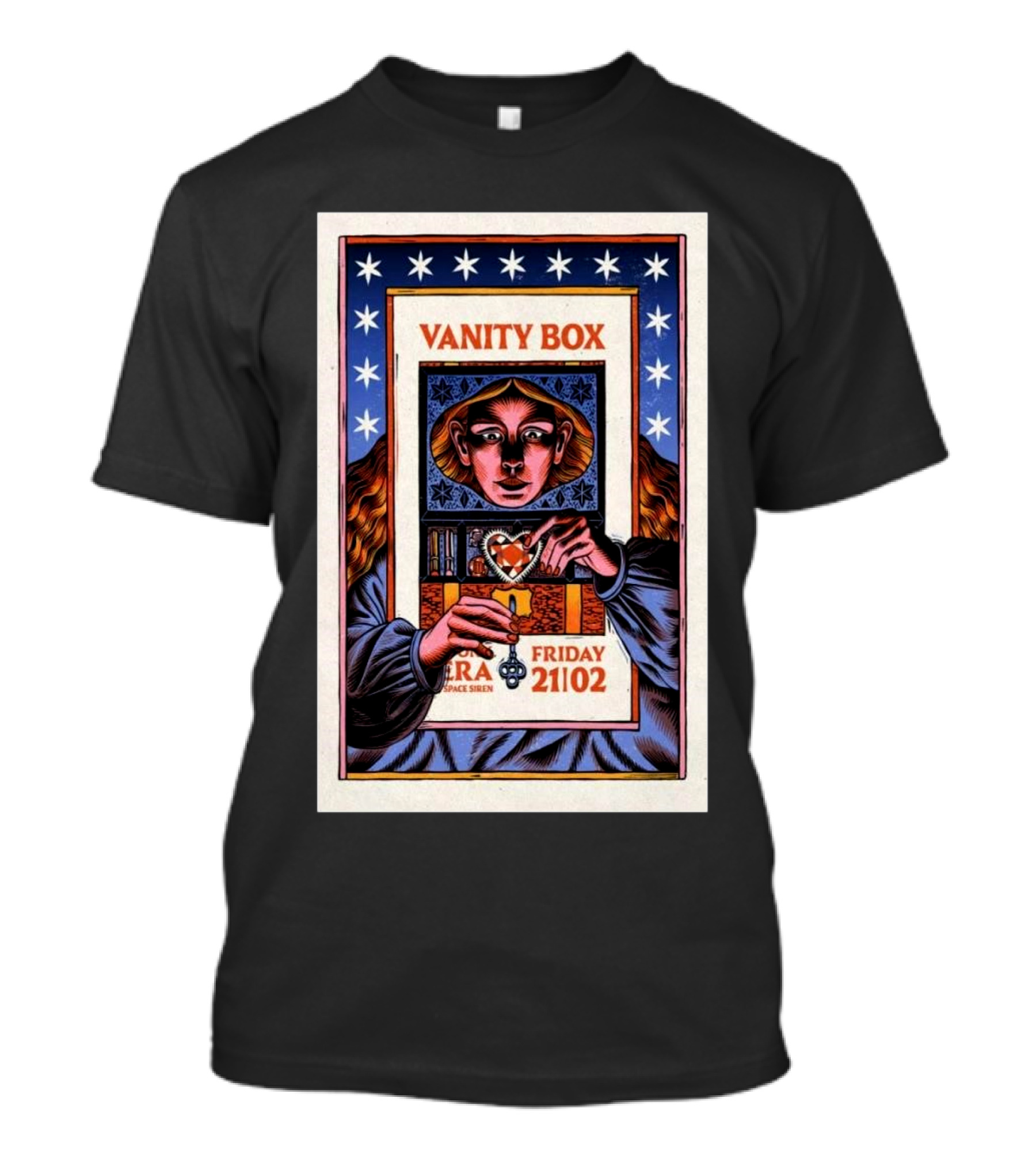 Vanity Box Vera Space Siren Friday February 21 2025 Groningen T-Shirt