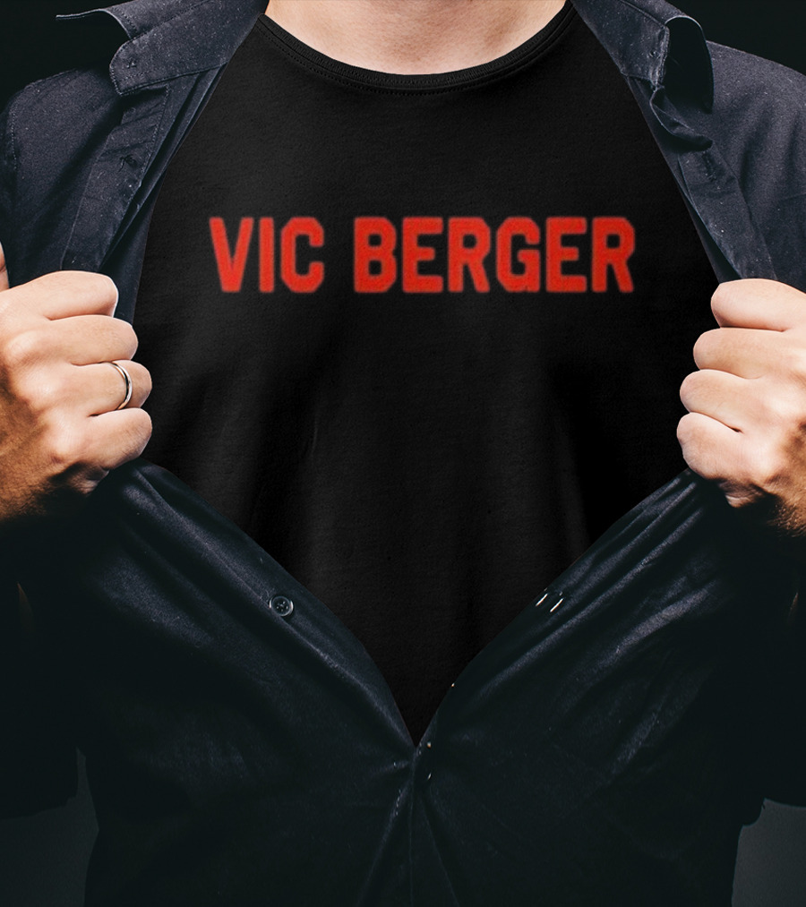 Vic Berger Red Text Bold Style T-Shirt