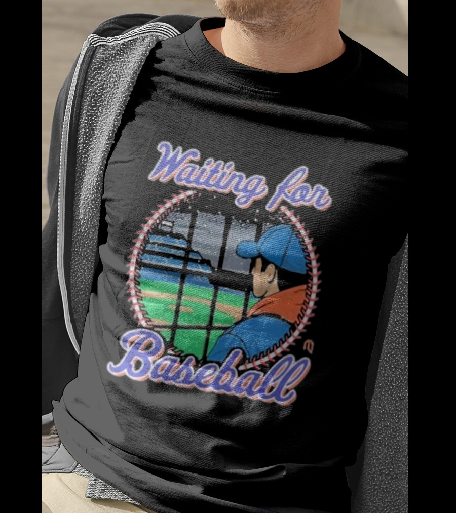Waiting For Baseball Game Fan Looking Out Stadium Window T-Shirt