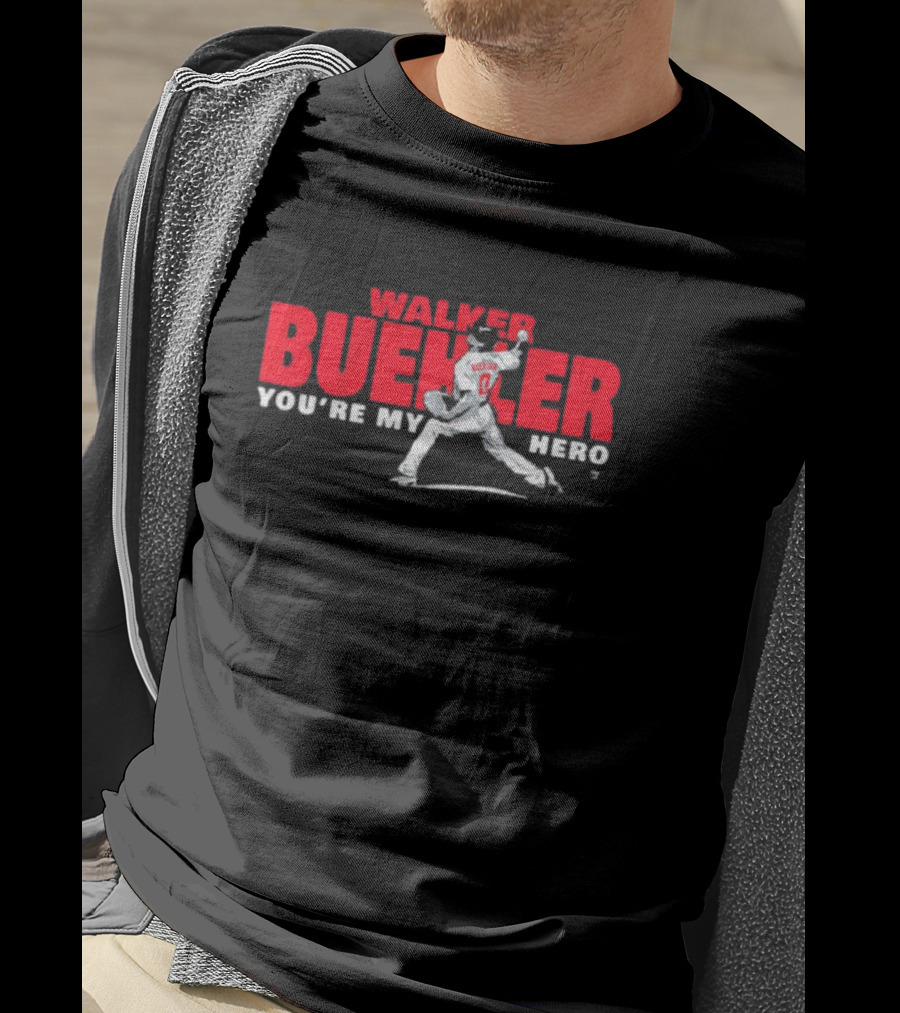 Walker Buehler You’re My Hero Baseball Pitcher Illustration T-Shirt