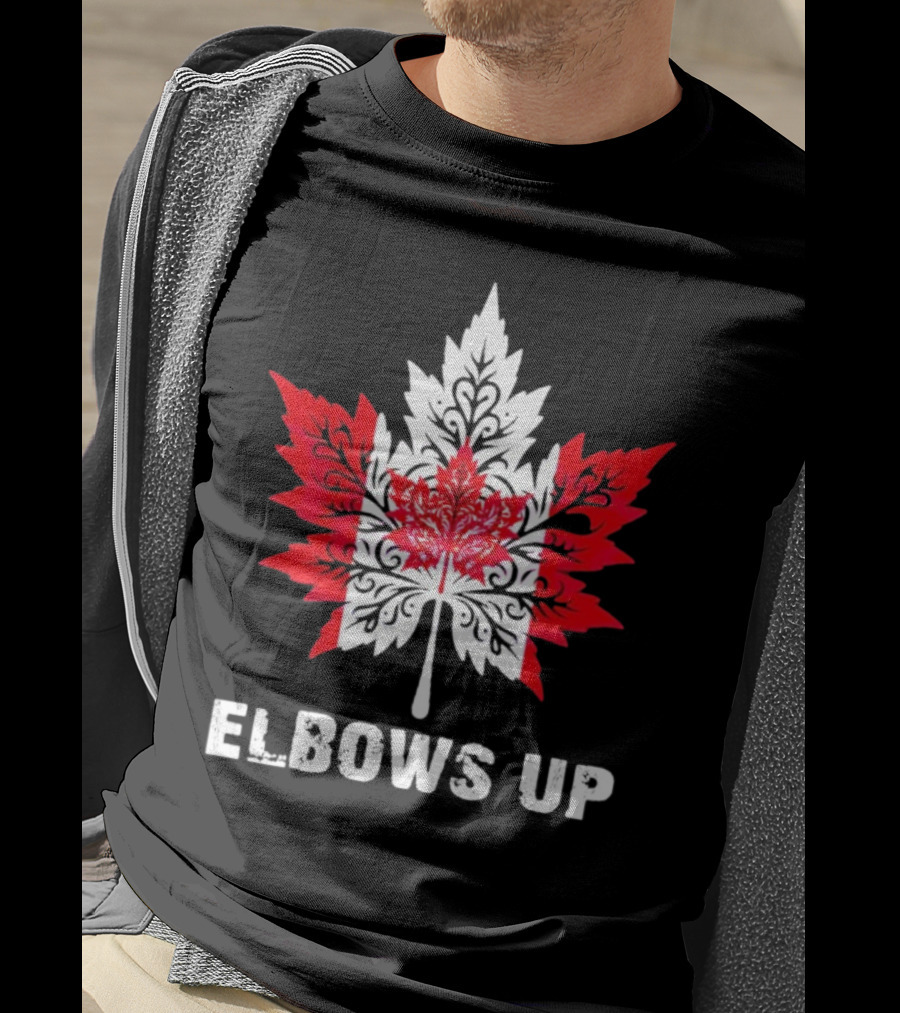 Elbows Up Canada Maple Leaf True North Strong Vintage T-Shirt