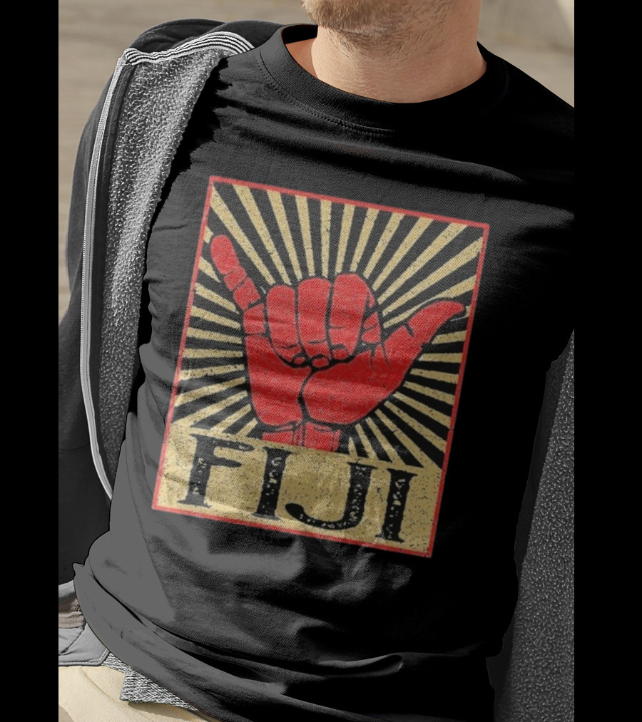 Fiji Retro Shaka Vintage Island Surfer T-Shirt