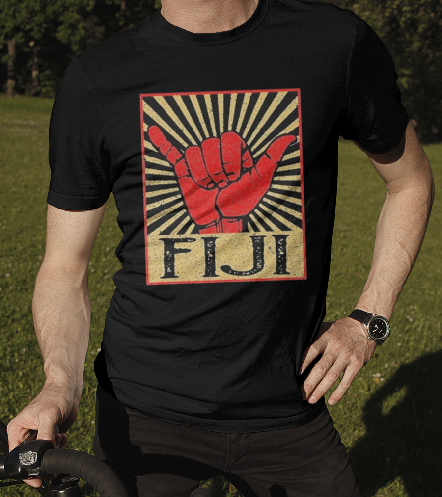 Fiji Retro Shaka Vintage Island Surfer T-Shirt