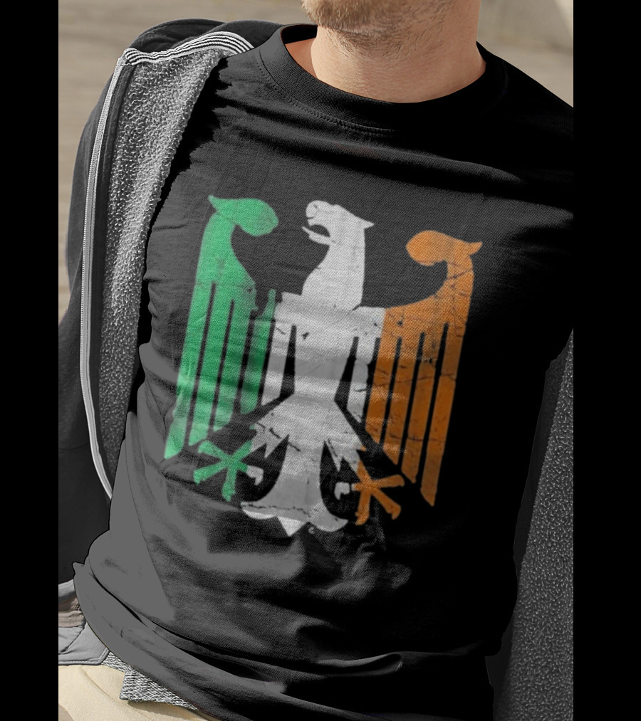 Vintage Irish German Eagle Emblem St Patrick’s Day Heritage T-Shirt