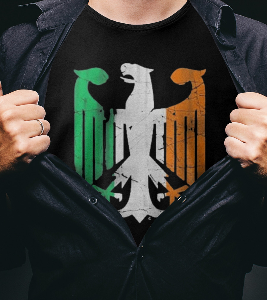 Vintage Irish German Eagle Emblem St Patrick’s Day Heritage T-Shirt
