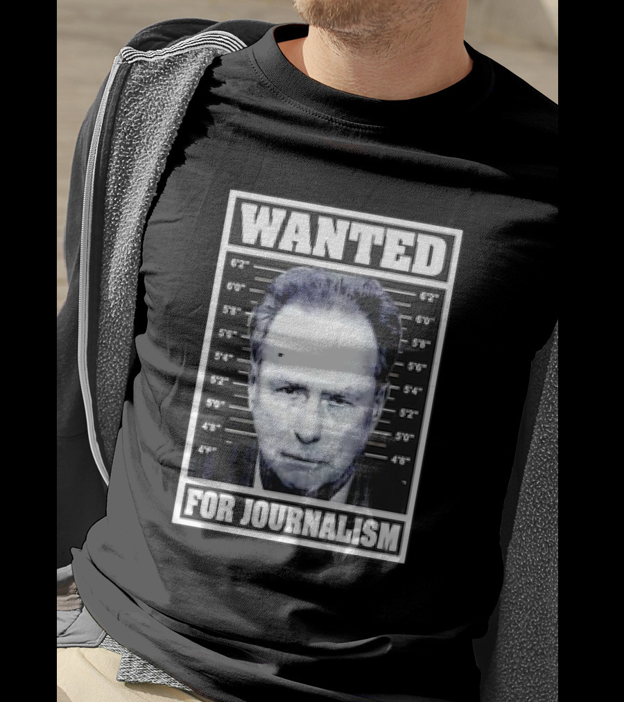 Wanted Satire For Journalism With Shot Image T-Shirt