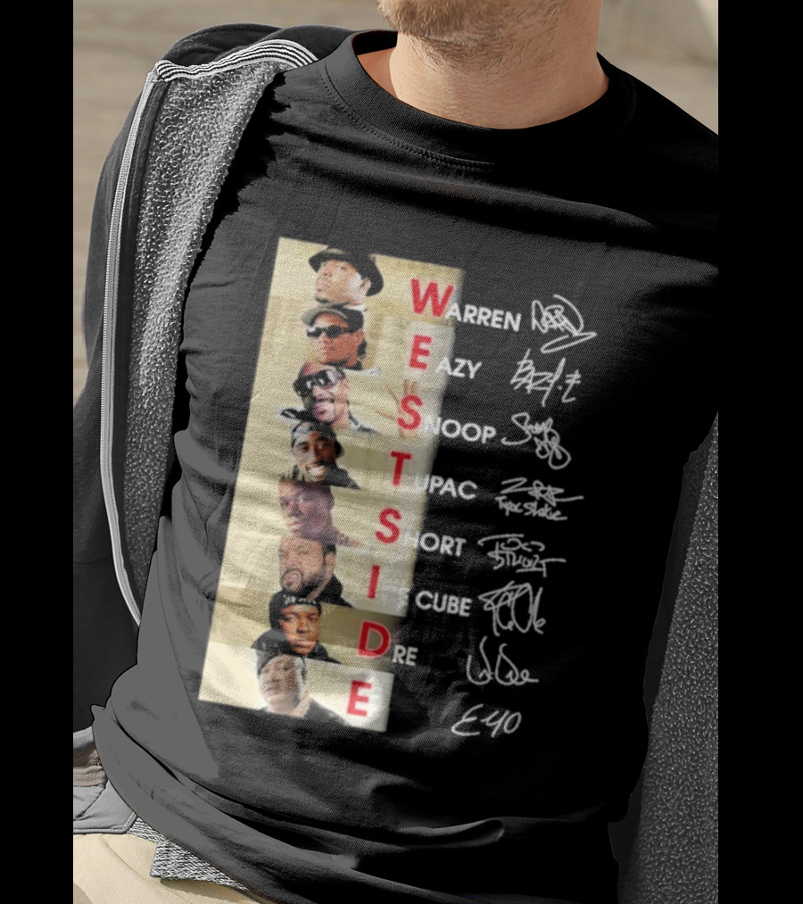 Warren Eazy Snoop Tupac Short Ice Cube Dre E40 Westside T-Shirt