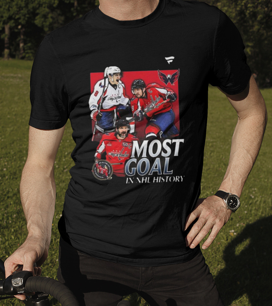 Washington Capitals Alexander Ovechkin Most Goals In NHL History Evolution 8 T-Shirt
