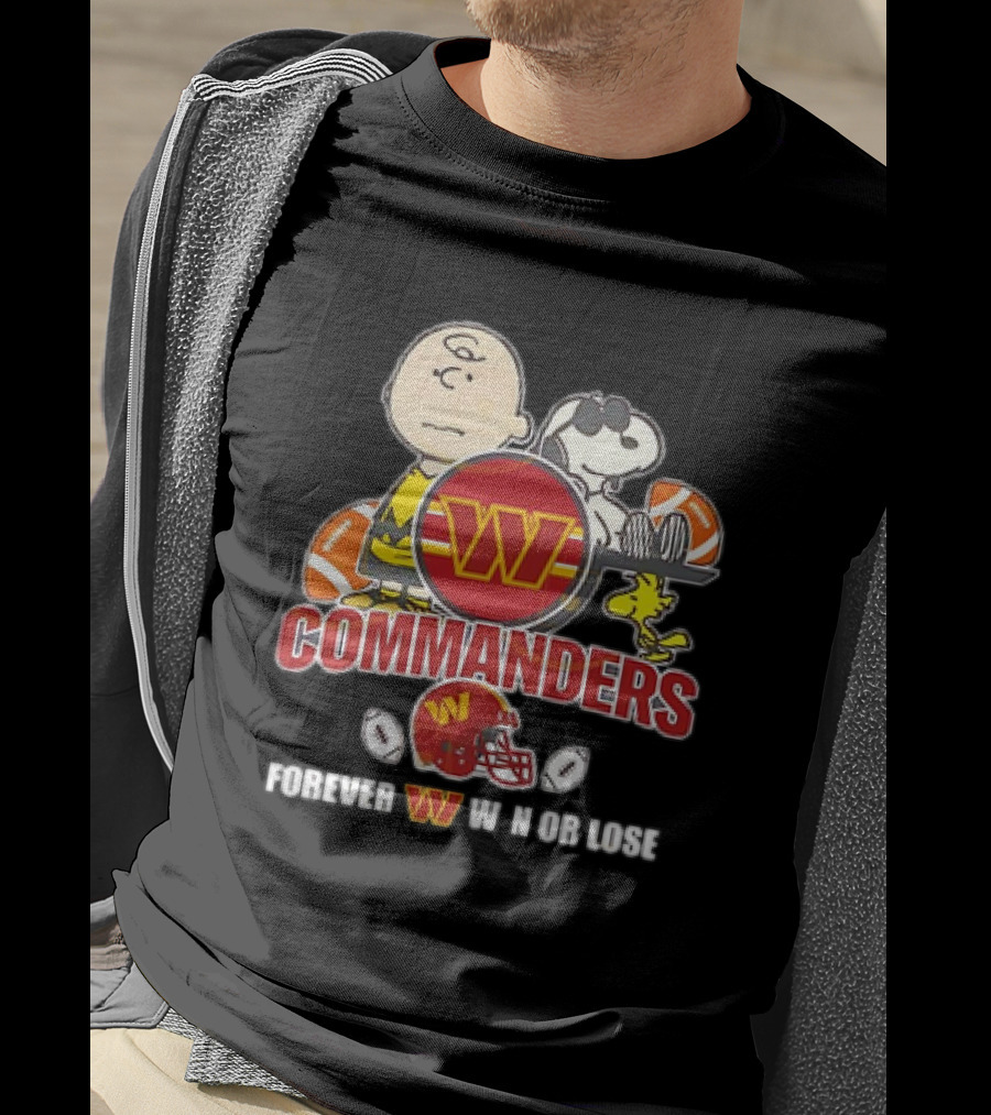 Washington Commanders X Peanuts Collaboration Forever W Not Loose T-Shirt