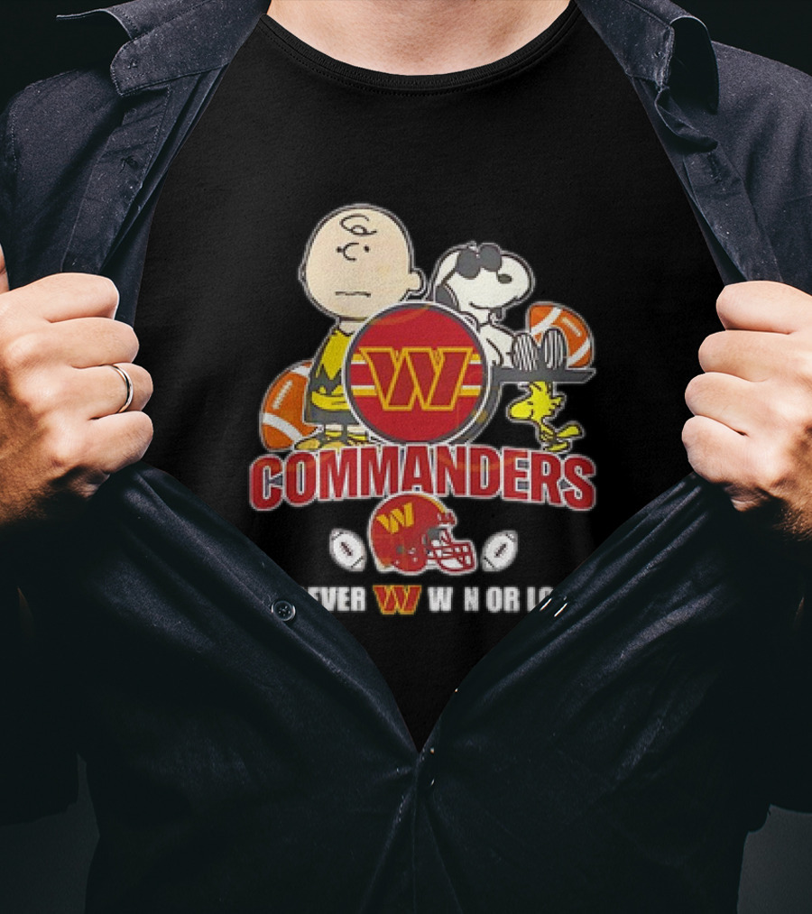 Washington Commanders X Peanuts Collaboration Forever W Not Loose T-Shirt