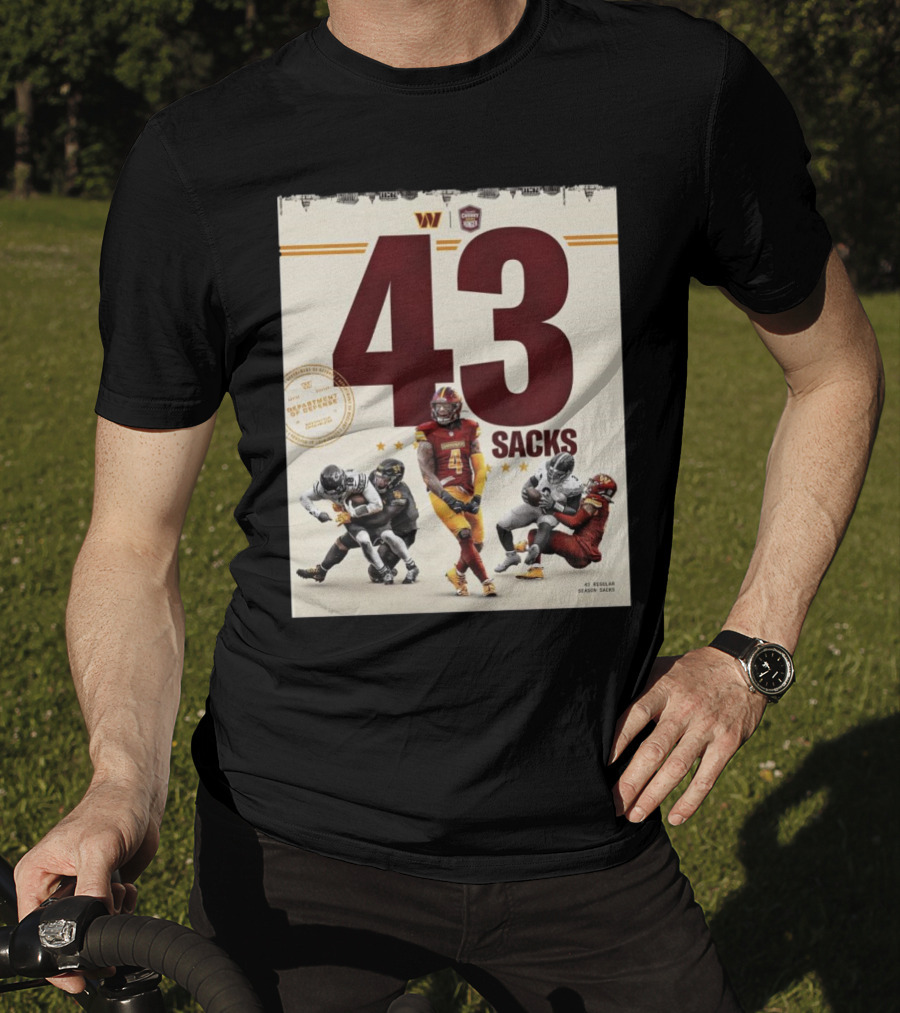 Washington Commanders 43 Sacks Chunky Sacks Hunger Program T-Shirt