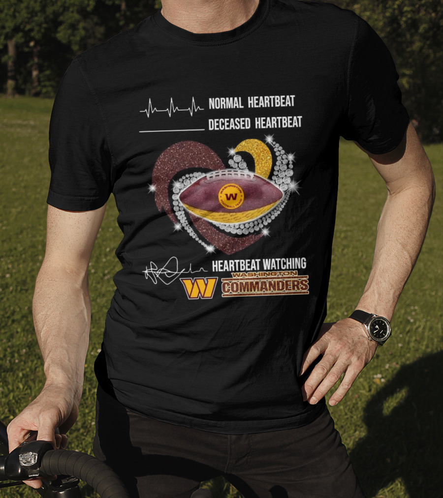 Washington Commanders Faster Heartbeat When Ing Football Diamond Heart T-Shirt