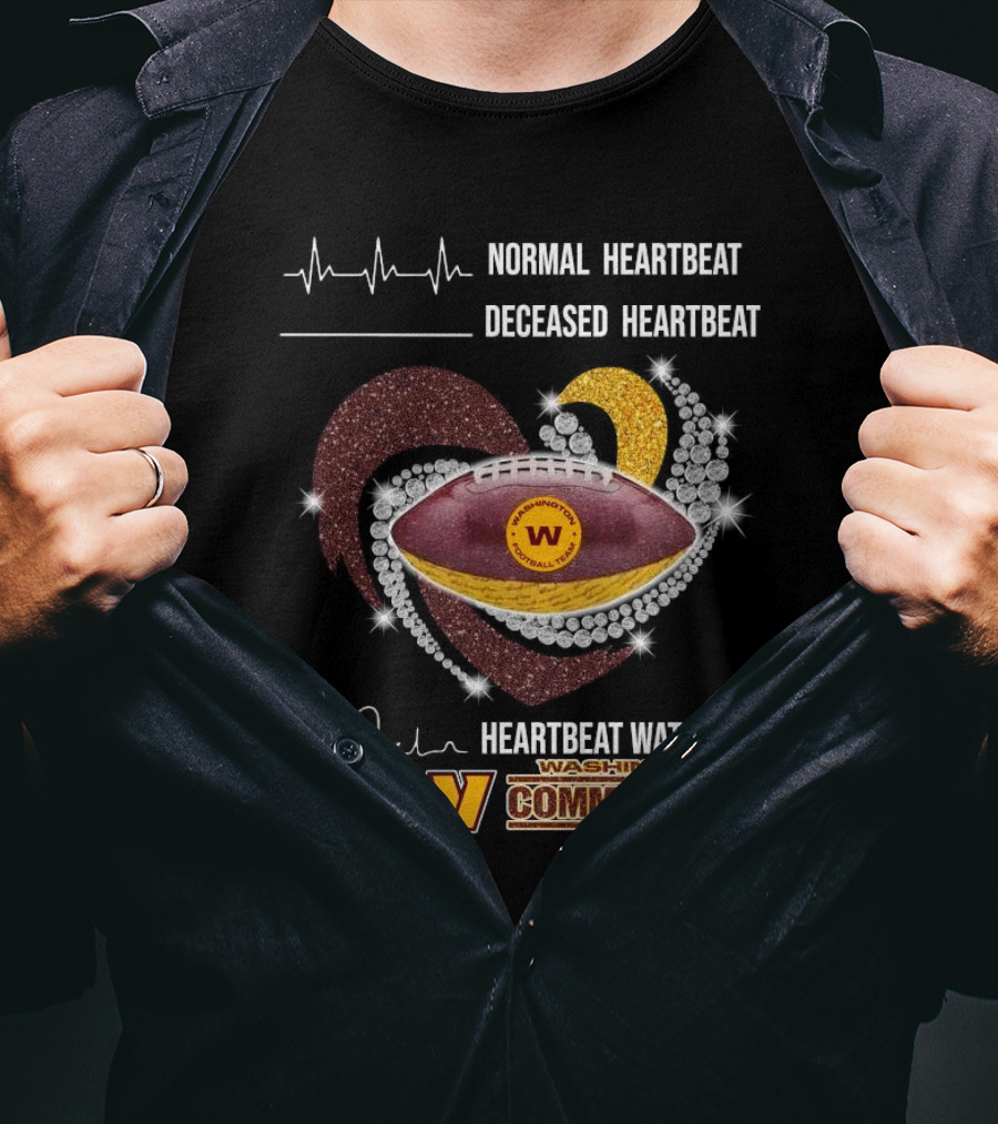 Washington Commanders Faster Heartbeat When Ing Football Diamond Heart T-Shirt