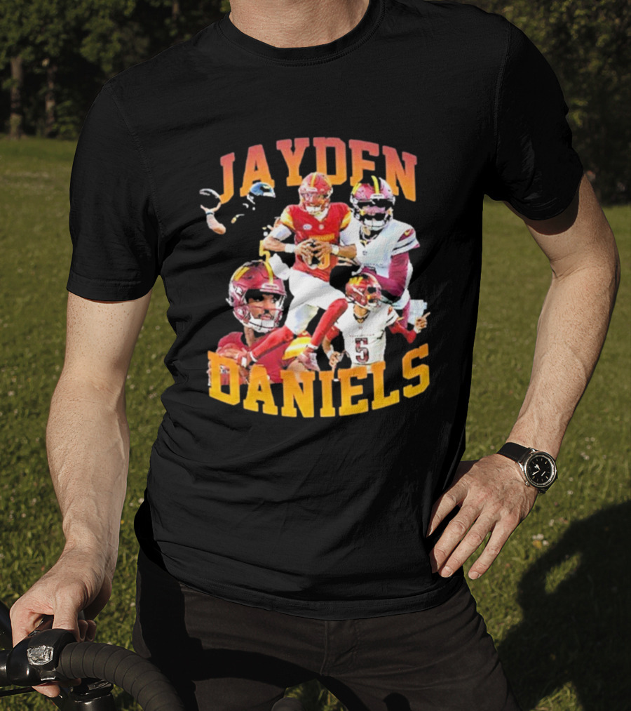 Jayden Daniels Washington Commanders Football Player Collage T-Shirt