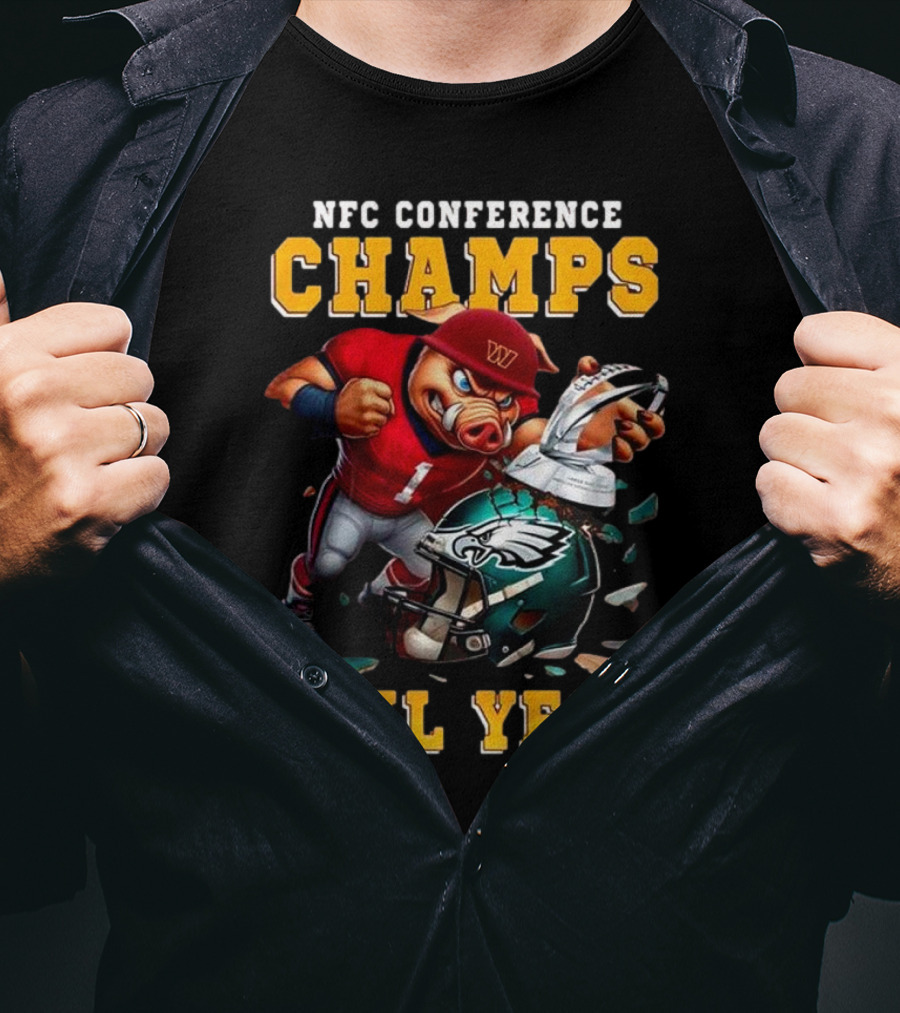 NFC Conference Champs Hail Yeah 2025 Washington Commanders Victory Celebration T-Shirt