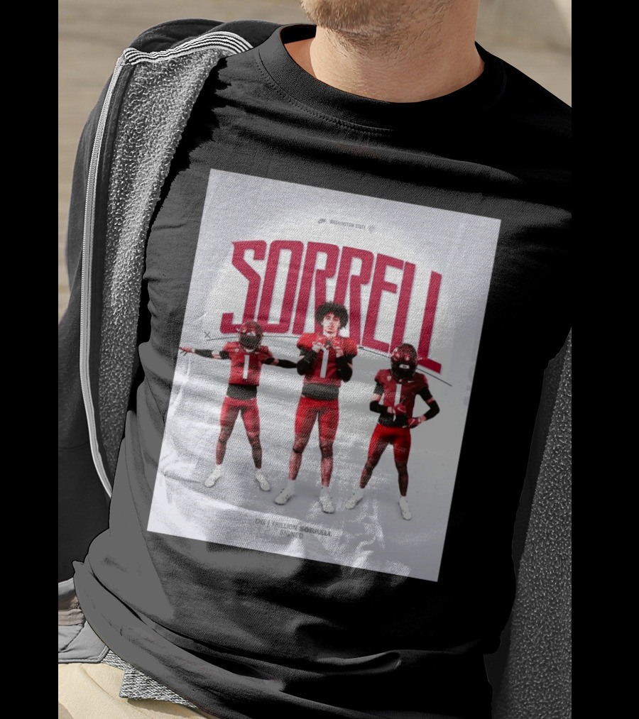 Washington State Cougars Sorrell DB Trillion Signed Football Palouse T-Shirt