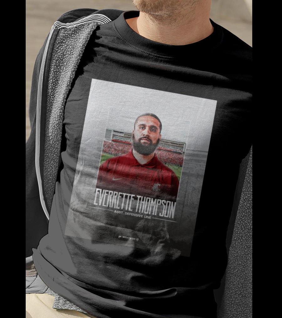 Washington State Football Everette Thompson Assistant Defensive Line Coach Palouse Stadium T-Shirt
