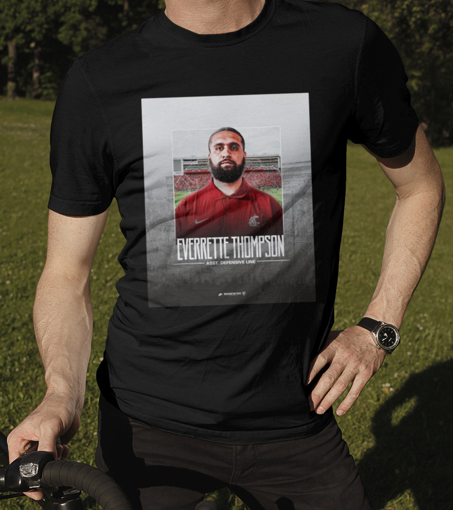 Washington State Football Everette Thompson Assistant Defensive Line Coach Palouse Stadium T-Shirt