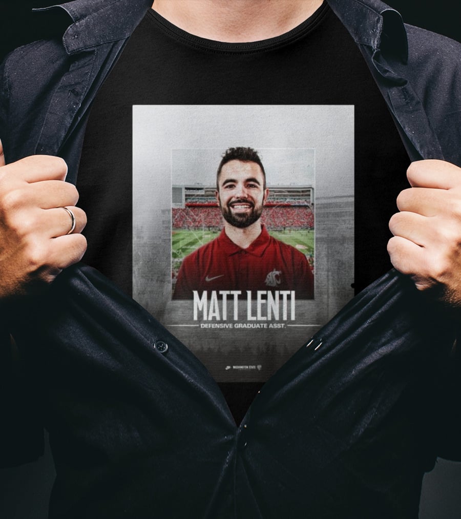 Matt Lenti Defensive Graduate Asst Washington State Cougars Palouse Football T-Shirt