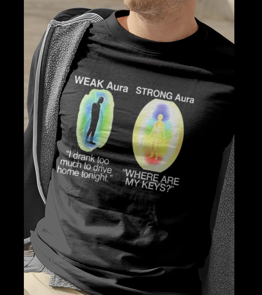 Weak Aura I Drank Too Much To Drive Home Strong Aura Where Are My Keys T-Shirt